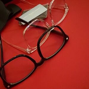 Anti-Blue Light 2 Pairs of Stylish Black and Clear Women's Glasses